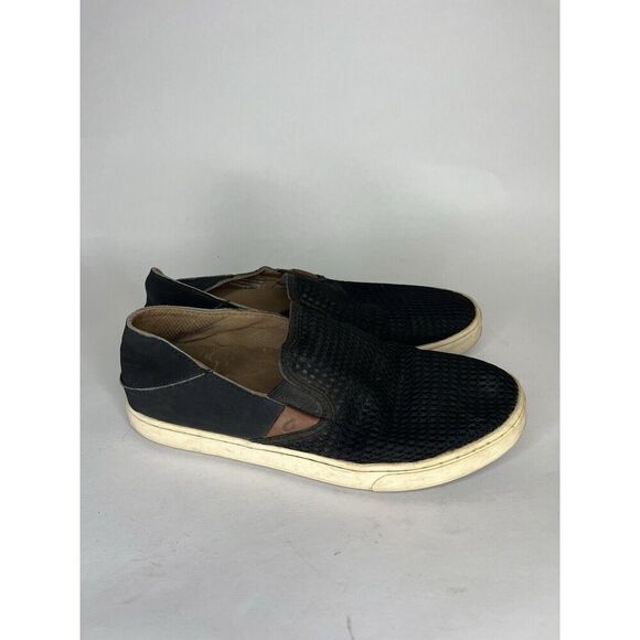 Olukai Black Mesh Synthetic Slip On Casual Shoes Women Sz 7.5M US/38EU - Picture 1 of 13